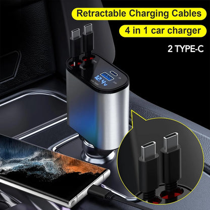 4 in 1 Fast Car Phone Charger 66W