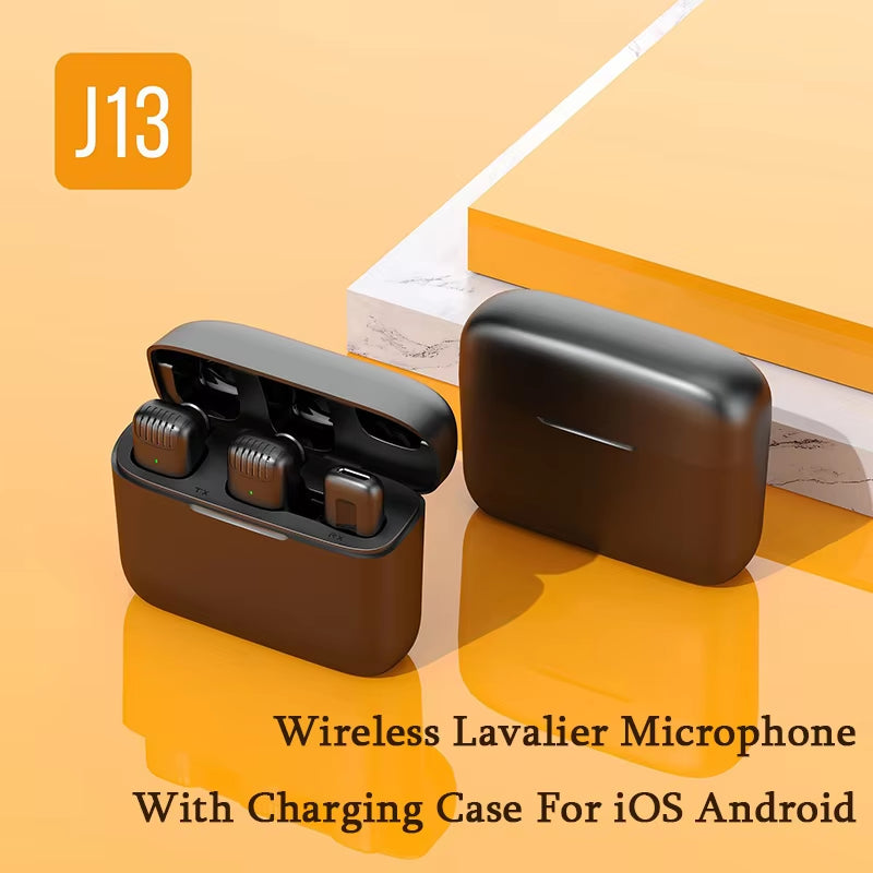 J13 Wireless Lavalier Mini Microphone with Charger Case Portable