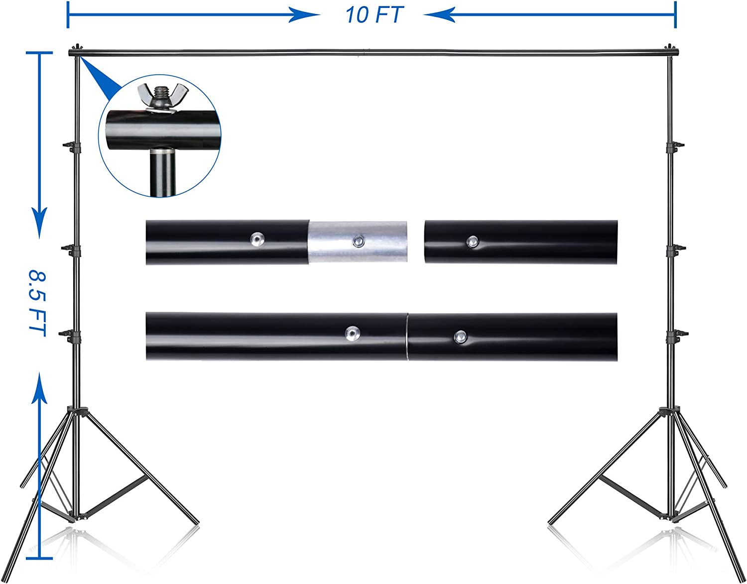 Photo Video Studio 8.5 X 10Ft Green Screen Backdrop Stand Kit