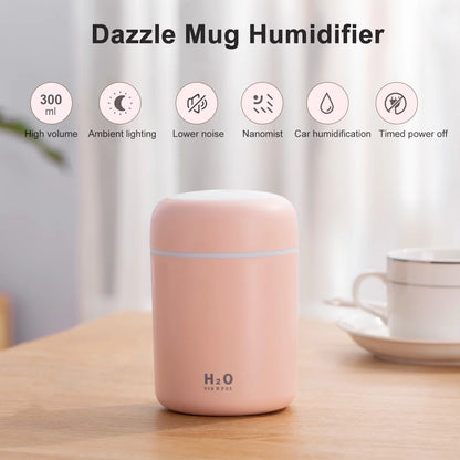 Portable Mini Humidifier, 300Ml -White