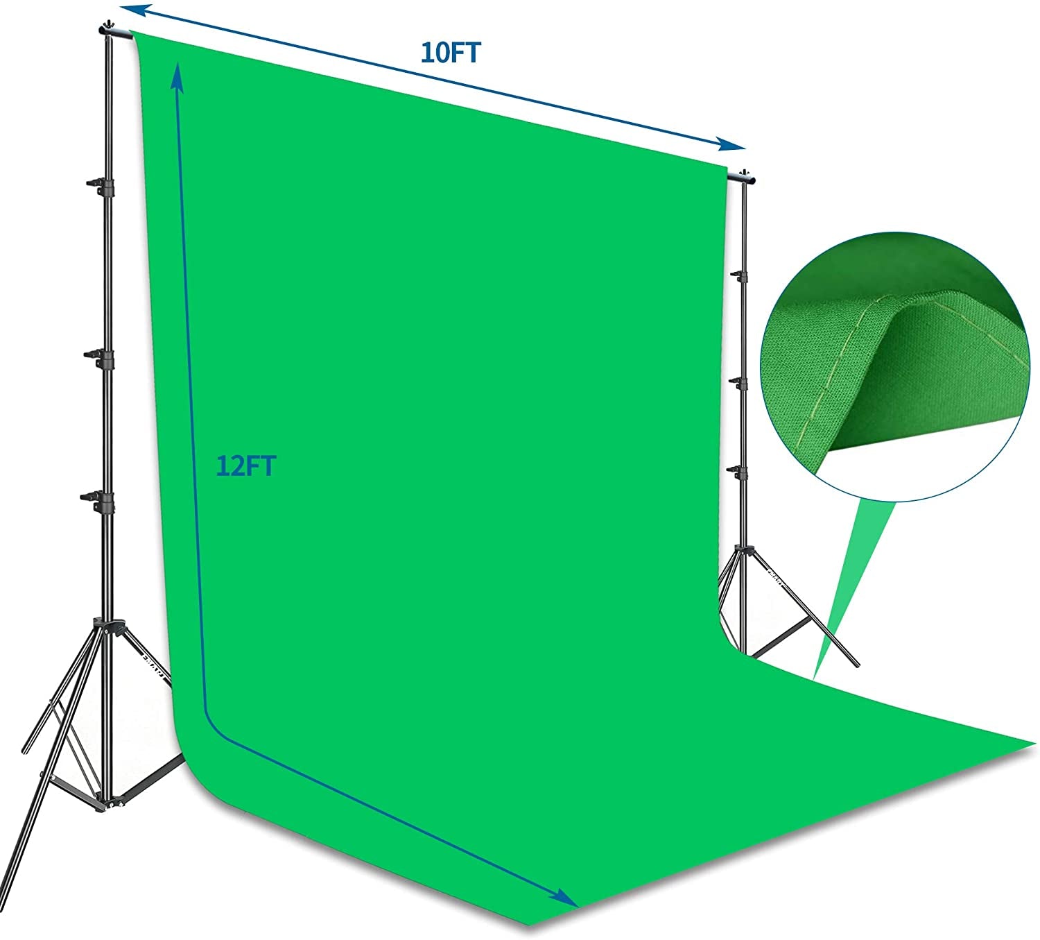 Photo Video Studio 8.5 X 10Ft Green Screen Backdrop Stand Kit