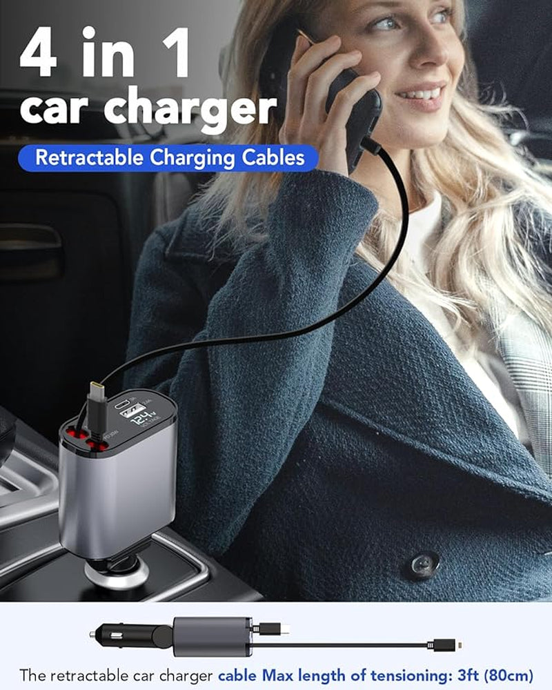 4 in 1 Fast Car Phone Charger 66W