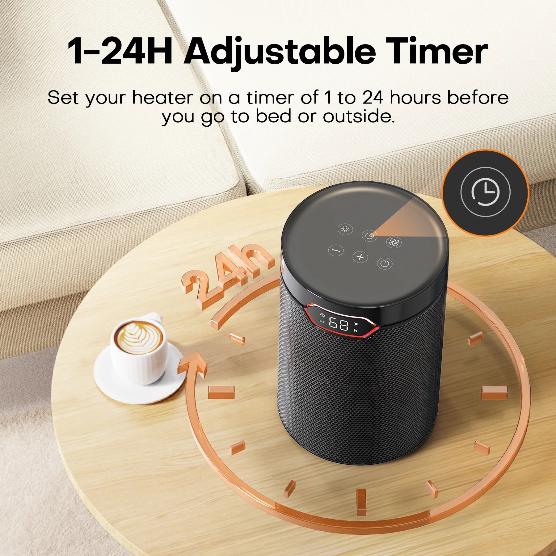 Digital Portable Space Heater-Black